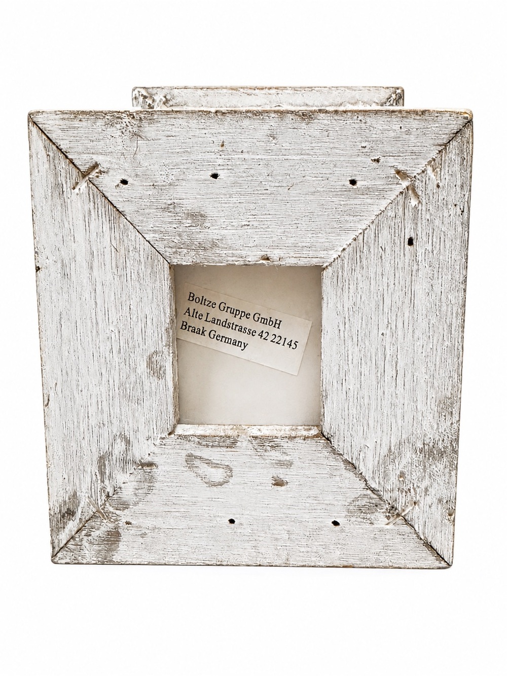 Rustic Whitewashed Wood & Metal Lantern Candle Holder or Photo Box - Picture 4 of 7